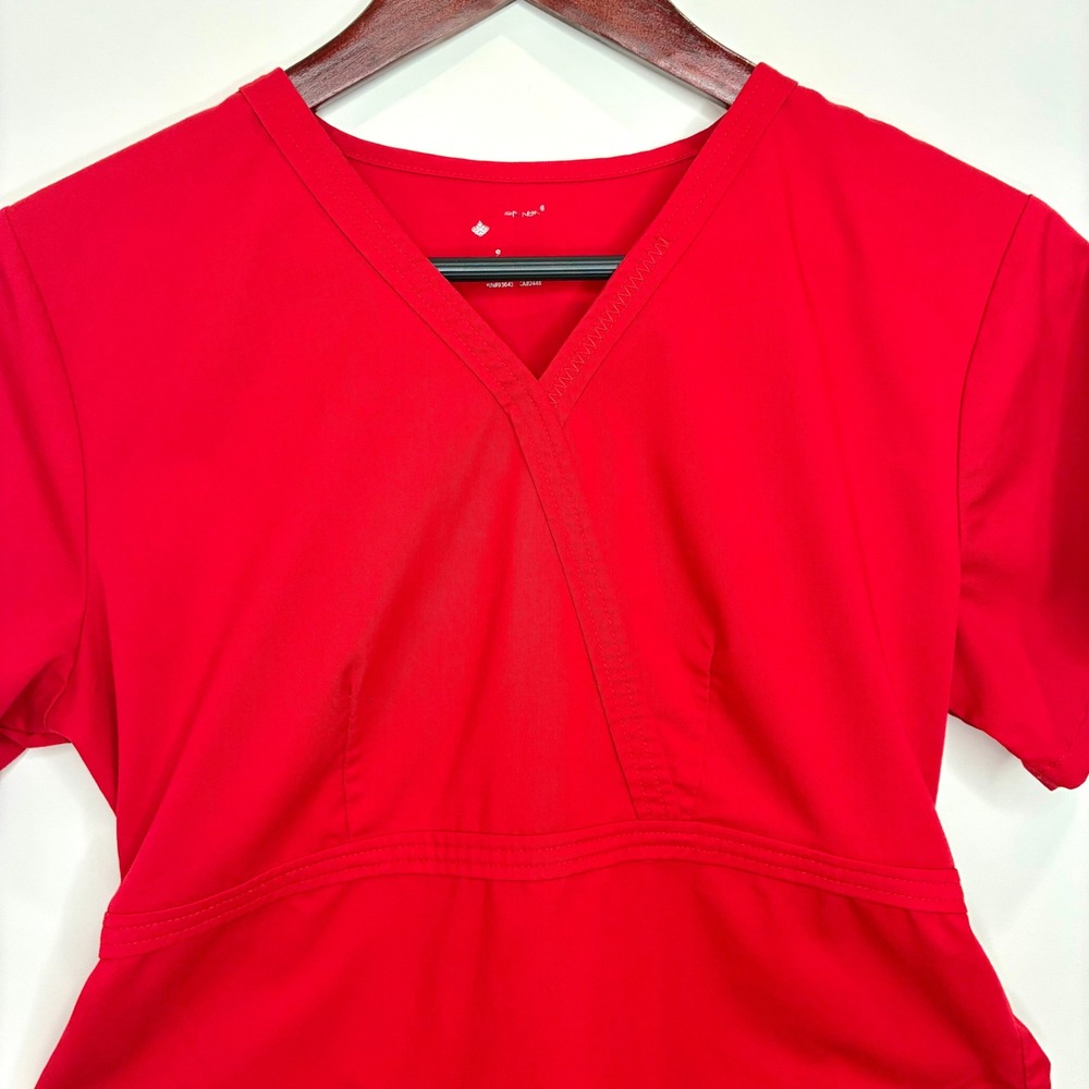 Women's Red Cherokee Scrub Top Style 1066 - Picture 2 of 14